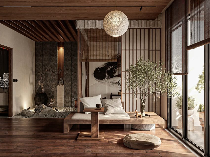 Màn cửa phong cách Nhật Bản và tinh thần “Zen” nhẹ nhàng